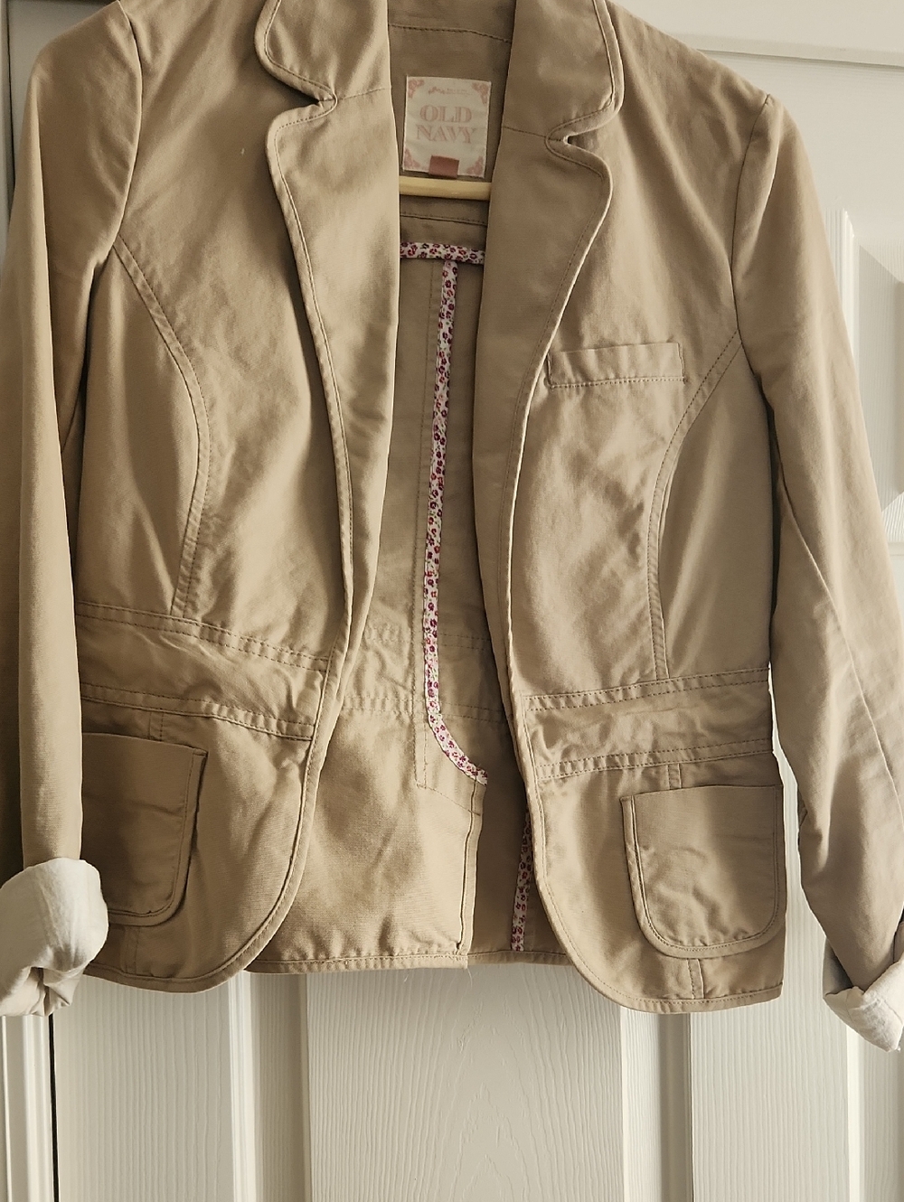 Old Navy Beige Cotton Blazer Jacket